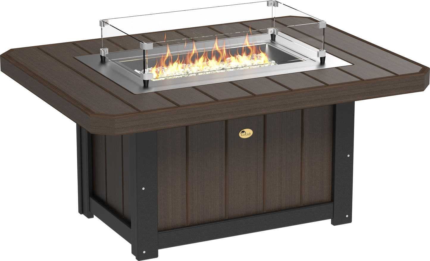 LuxCraft Recycled Plastic Lumin 51" Rectangular Fire Pit - LEAD TIME TO SHIP 3 TO 4 WEEKS