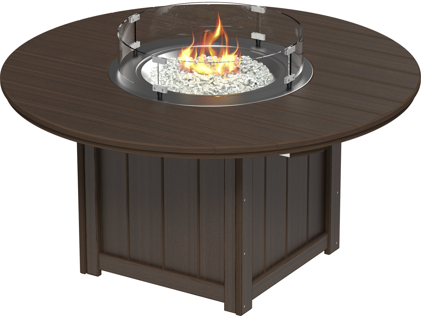 LuxCraft Recycled Plastic Lumin 60″ Round Fire Table (DINING HEIGHT) - LEAD TIME TO SHIP 3 TO 4 WEEKS