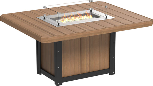 LuxCraft Recycled Plastic Lumin 62" Rectangular Fire Table (DINING HEIGHT) - LEAD TIME TO SHIP 3 TO 4 WEEKS