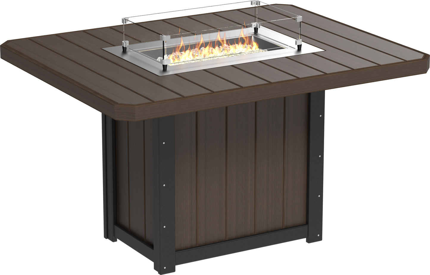 LuxCraft Recycled Plastic Lumin 62" Rectangular Fire Table (COUNTER HEIGHT) - LEAD TIME TO SHIP 3 TO 4 WEEKS