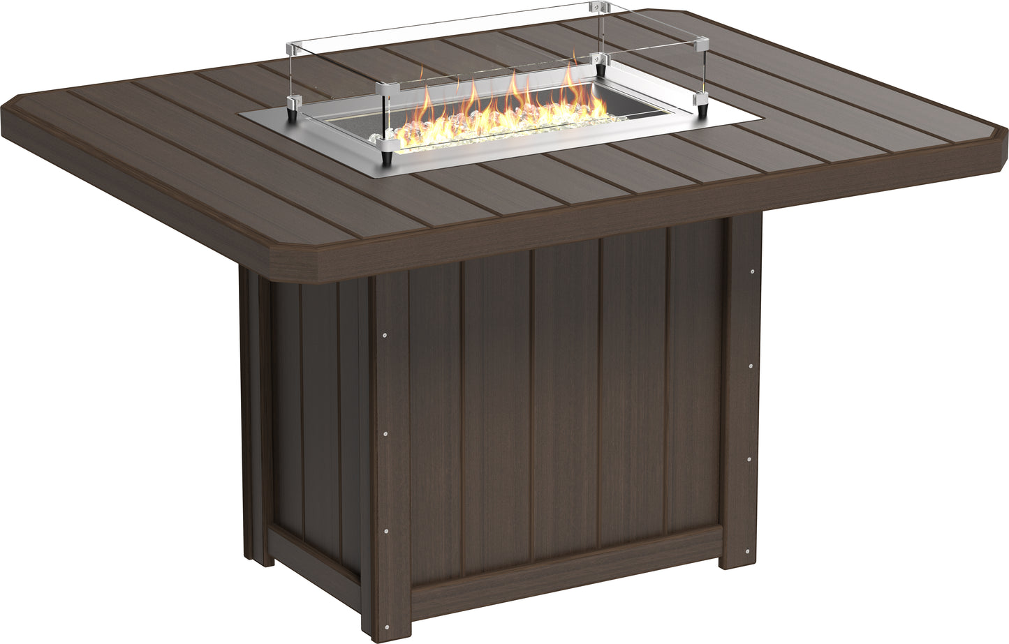 LuxCraft Recycled Plastic Lumin 62" Rectangular Fire Table (COUNTER HEIGHT) - LEAD TIME TO SHIP 3 TO 4 WEEKS