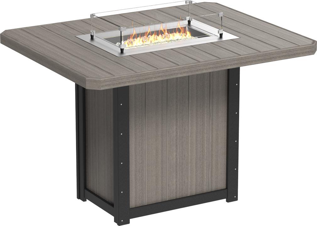 LuxCraft Recycled Plastic Lumin 62" Rectangular Fire Table (BAR HEIGHT) - LEAD TIME TO SHIP 3 TO 4 WEEKS