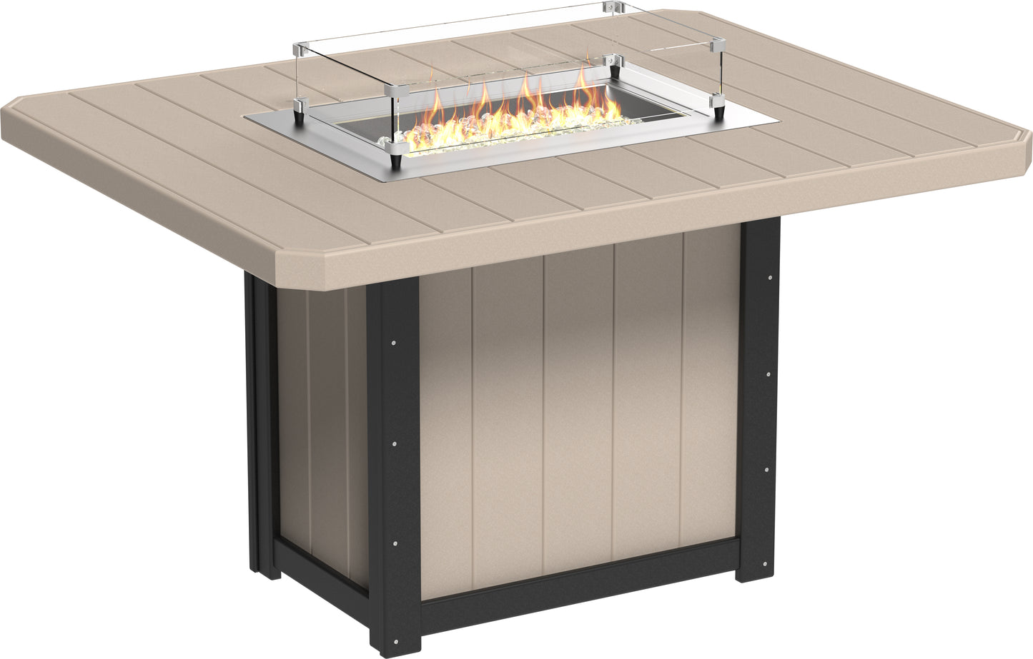 LuxCraft Recycled Plastic Lumin 62" Rectangular Fire Table (COUNTER HEIGHT) - LEAD TIME TO SHIP 3 TO 4 WEEKS
