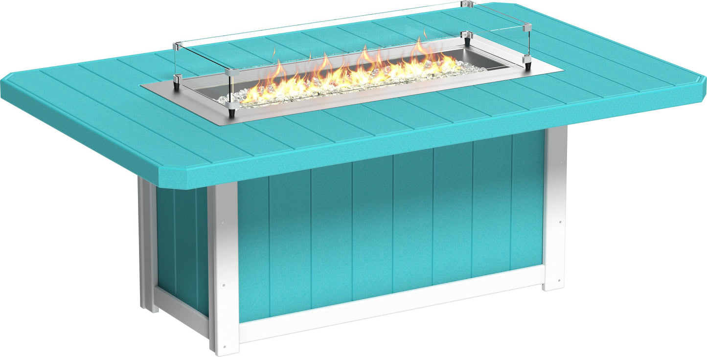 LuxCraft Recycled Plastic Lumin 79" Rectangular Fire Table (DINING HEIGHT) - LEAD TIME TO SHIP 3 TO 4 WEEKS
