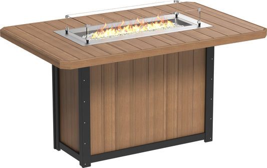 LuxCraft Recycled Plastic Lumin 79" Rectangular Fire Table (BAR HEIGHT) - LEAD TIME TO SHIP 3 TO 4 WEEKS