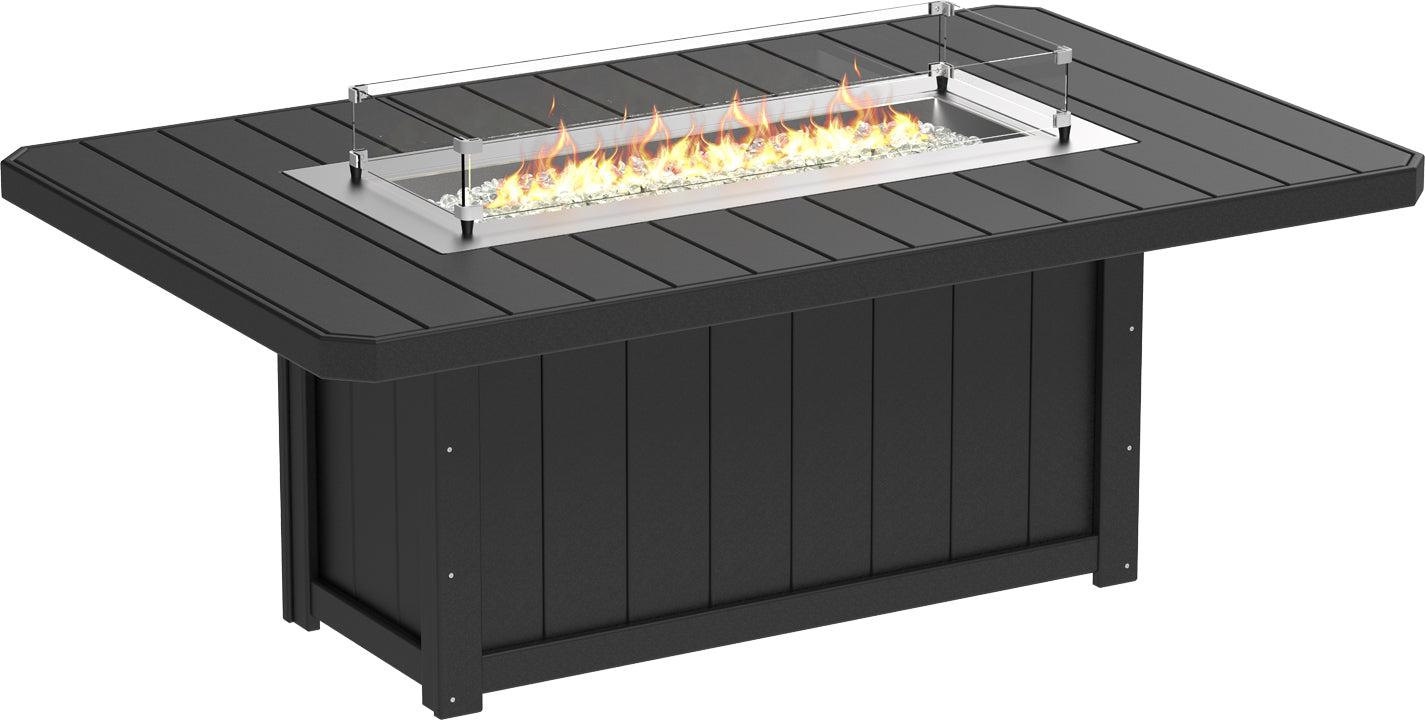 LuxCraft Recycled Plastic Lumin 79" Rectangular Fire Table (DINING HEIGHT) - LEAD TIME TO SHIP 3 TO 4 WEEKS