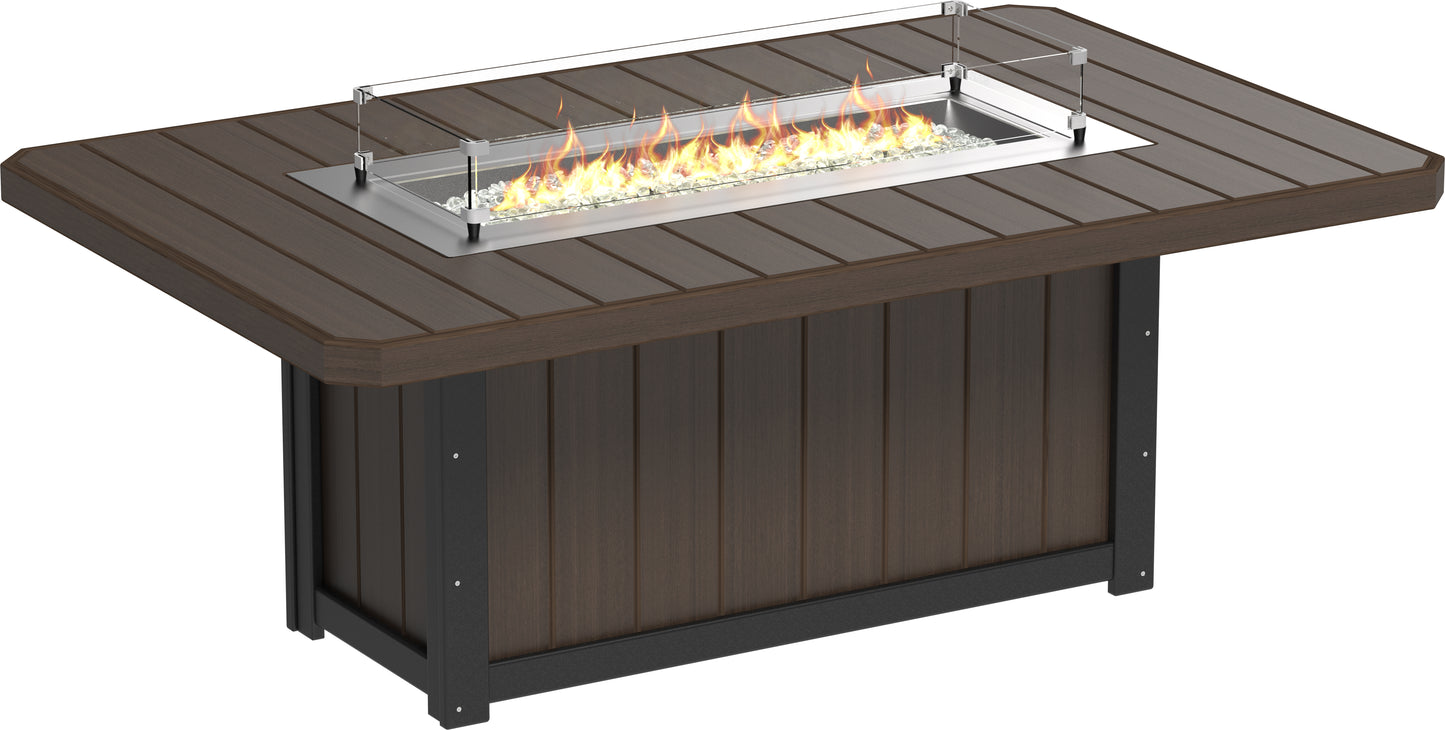 LuxCraft Recycled Plastic Lumin 79" Rectangular Fire Table (DINING HEIGHT) - LEAD TIME TO SHIP 3 TO 4 WEEKS
