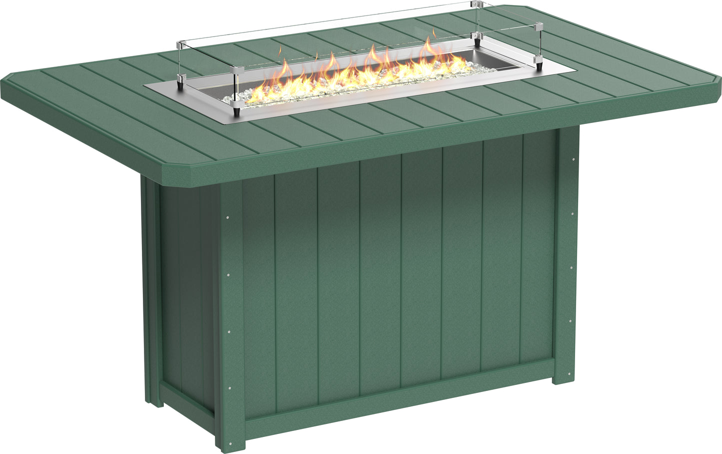 LuxCraft Recycled Plastic Lumin 79" Rectangular Fire Table (BAR HEIGHT) - LEAD TIME TO SHIP 3 TO 4 WEEKS