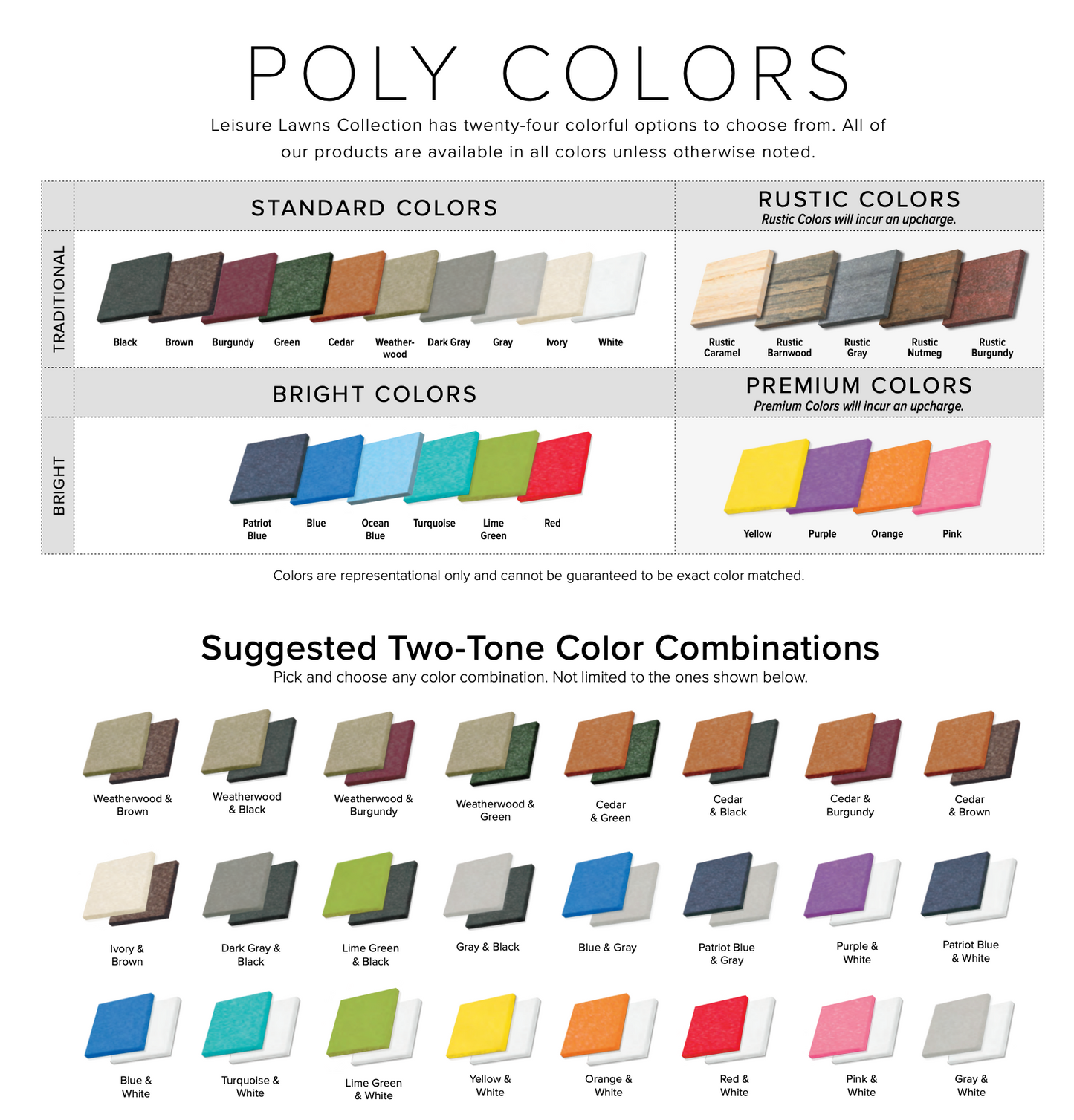 Leisure Lawns Amish Made Recycled Plastic 43" Square Table (Bar Height) Model #843B - LEAD TIME TO SHIP 4 WEEKS