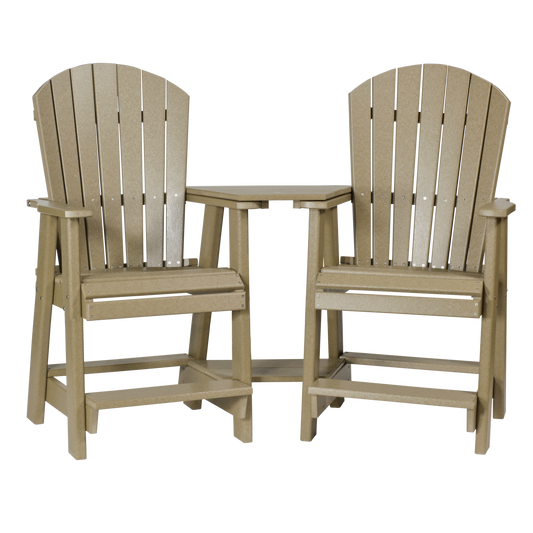 Leisure Lawns Amish Made Recycled Plastic Balcony Settee Model  #322C (Counter Height) - LEAD TIME TO SHIP 4 WEEKS