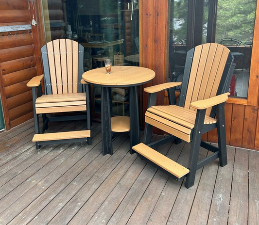 LuxCraft Recycled Plastic Counter Height Adirondack Balcony Table Set  - LEAD TIME TO SHIP 10 to 12 BUSINESS DAYS