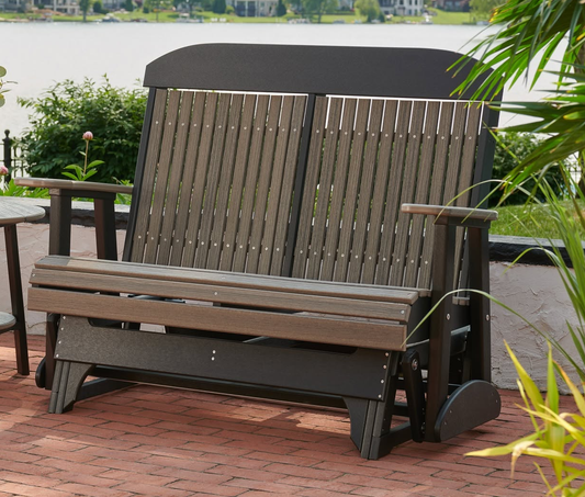 LuxCraft Classic Highback 4ft. Recycled Plastic Patio Glider - LEAD TIME TO SHIP 7 BUSINESS DAYS OR LESS