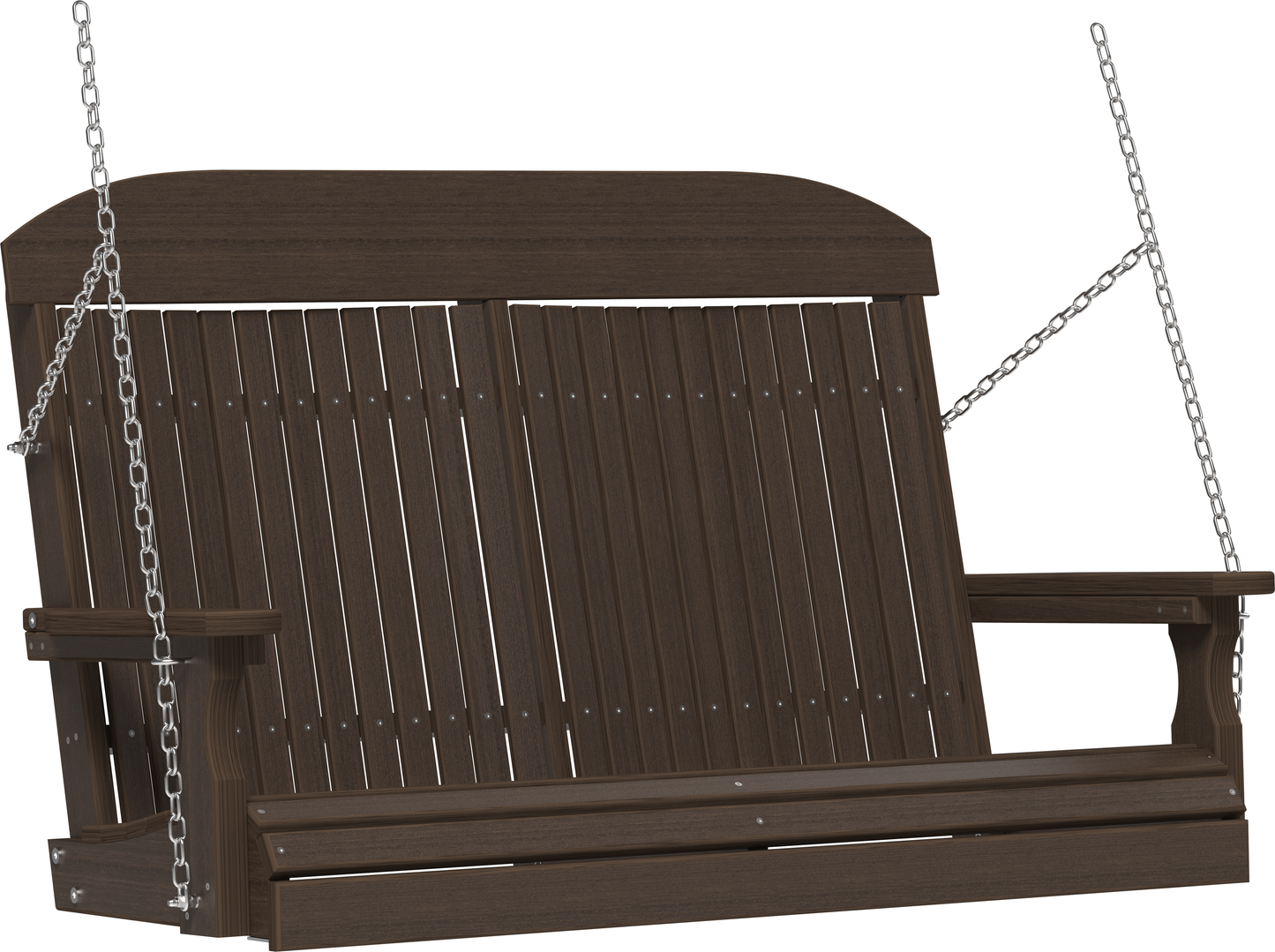 LuxCraft Classic Highback 4ft. Recycled Plastic Porch Swing - LEAD TIME TO SHIP 7 BUSINESS DAYS OR LESS