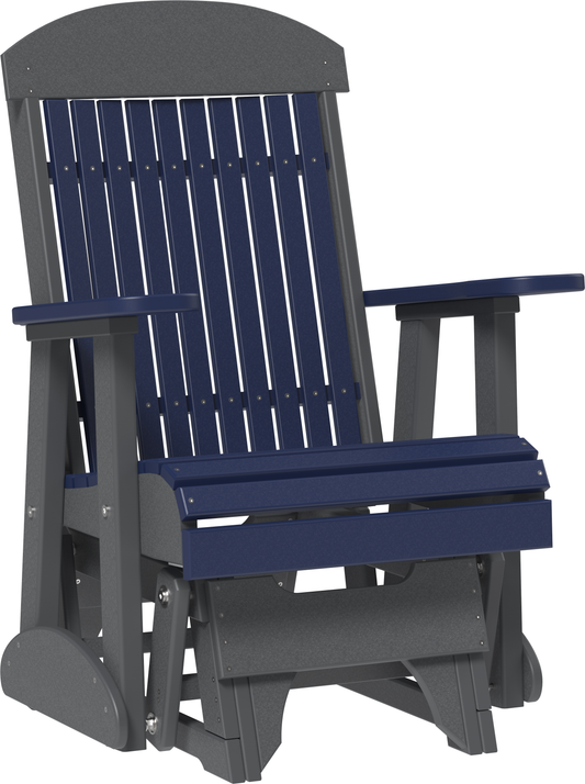 LuxCraft Classic Highback Recycled Plastic 2ft Glider Chair - LEAD TIME TO SHIP 7 BUSINESS DAYS OR LESS