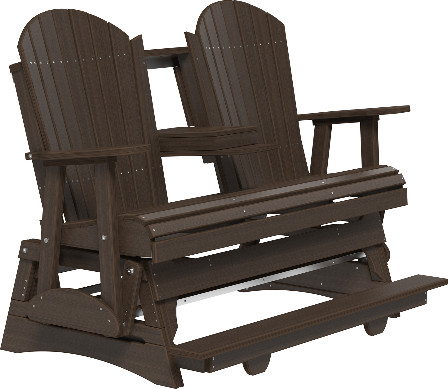 LuxCraft Counter Height Recycled Plastic 5' Adirondack Balcony Glider - LEAD TIME TO SHIP 7 BUSINESS DAYS OR LESS