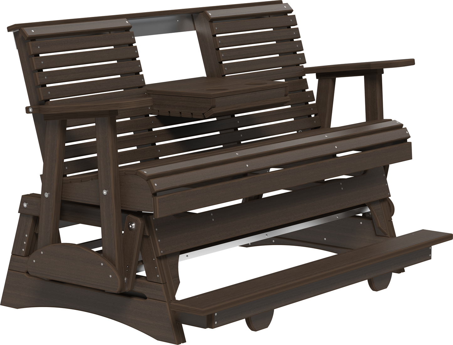 LuxCraft Counter Height Recycled Plastic 5' Plain Balcony Glider - LEAD TIME TO SHIP 7 BUSINESS DAYS OR LESS