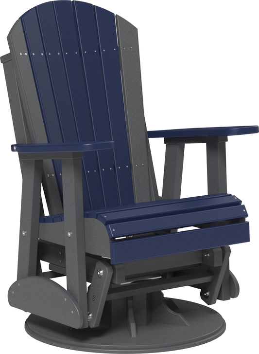 LuxCraft Recycled Plastic 2' Adirondack Swivel Glider Chair - LEAD TIME TO SHIP 7 BUSINESS DAYS OR LESS