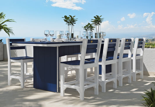 LuxCraft Recycled Plastic 3' x 10' Urban Rectangular Table (COUNTER HEIGHT) - LEAD TIME TO SHIP 3 TO 4 WEEKS