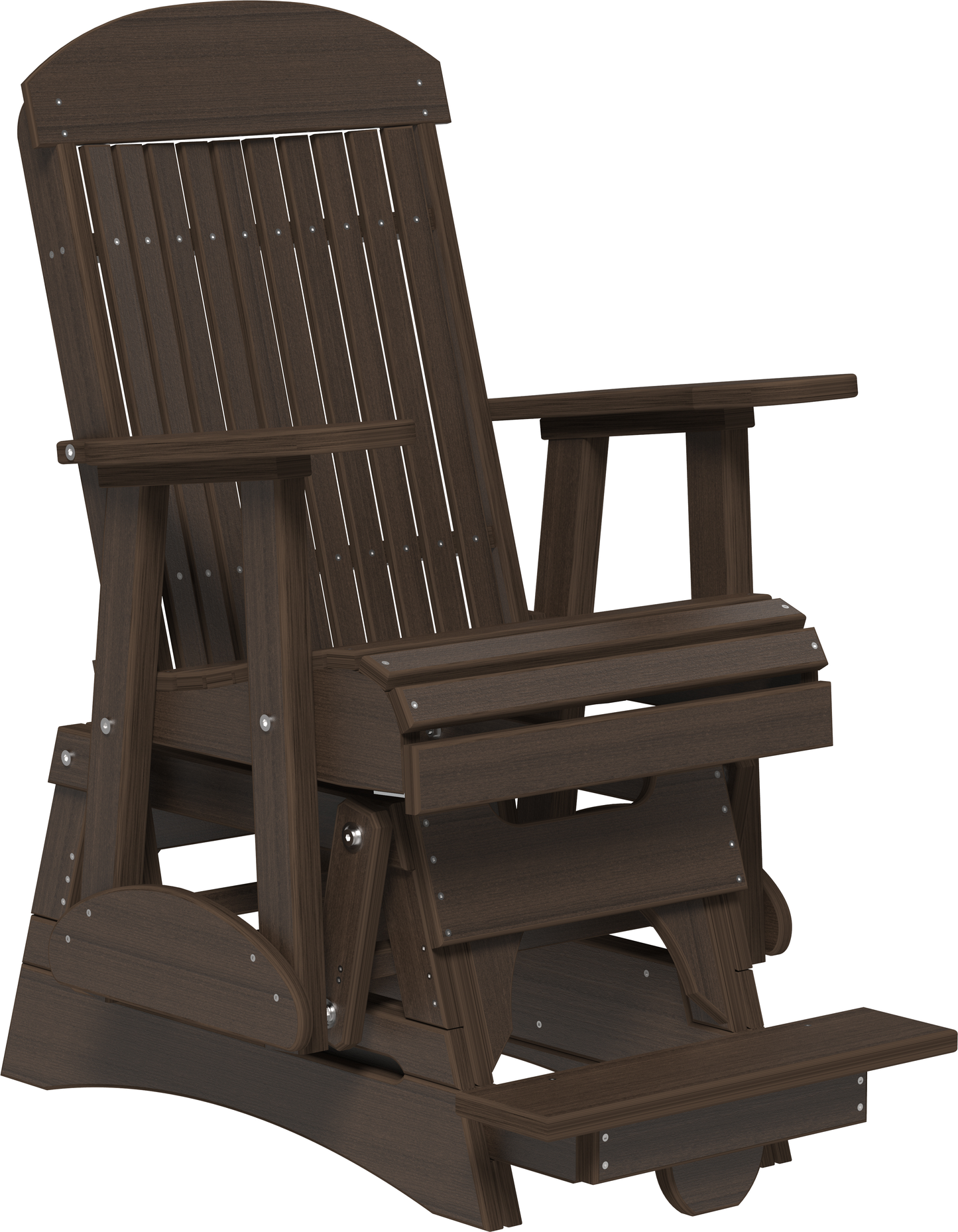 LuxCraft Recycled Plastic Counter Height 2' Classic Highback Balcony Glider - LEAD TIME TO SHIP 7 BUSINESS DAYS OR LESS