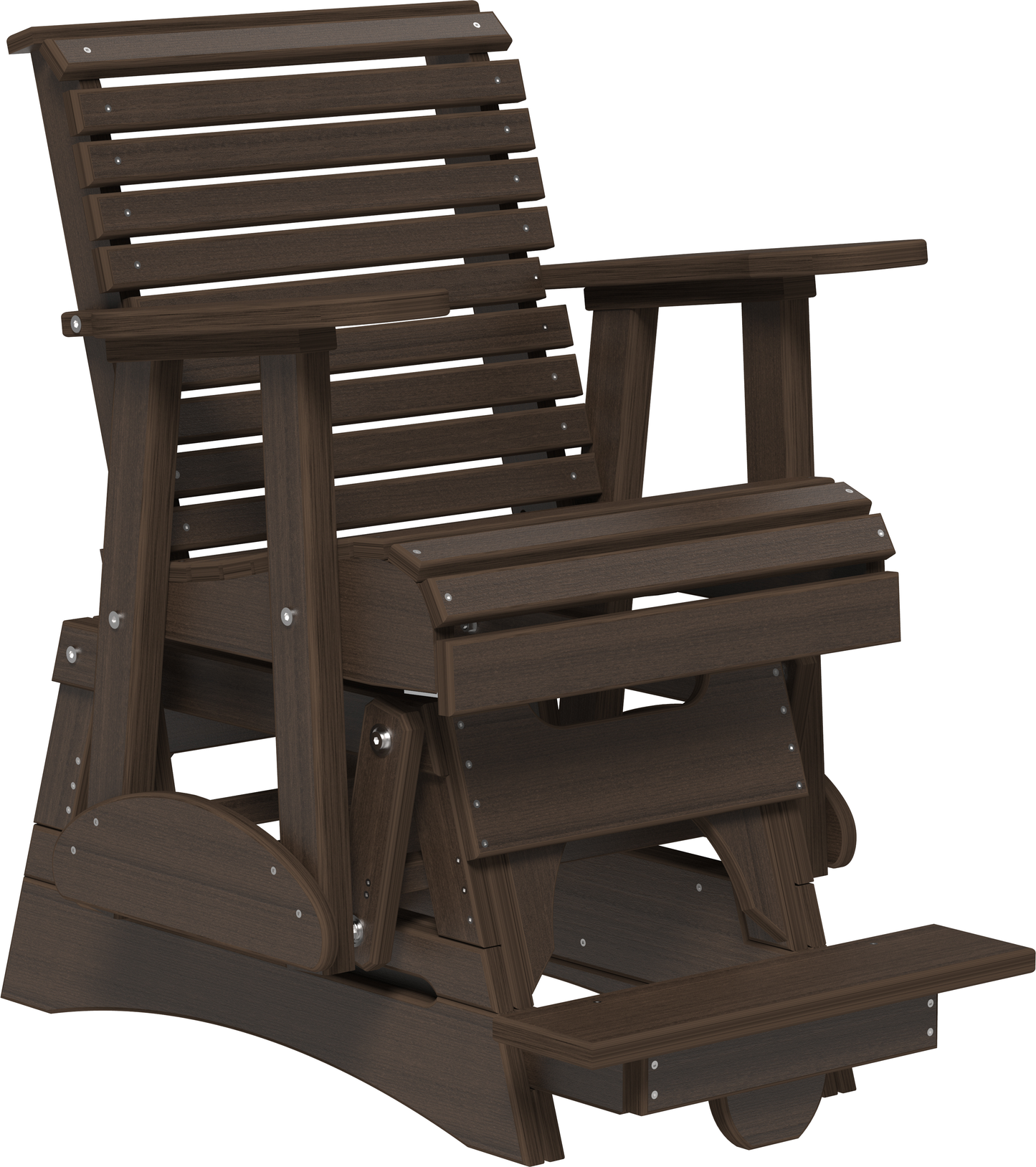 LuxCraft Recycled Plastic Counter Height 2' Plain Rollback Balcony Glider - LEAD TIME TO SHIP 7 BUSINESS DAYS OR LESS