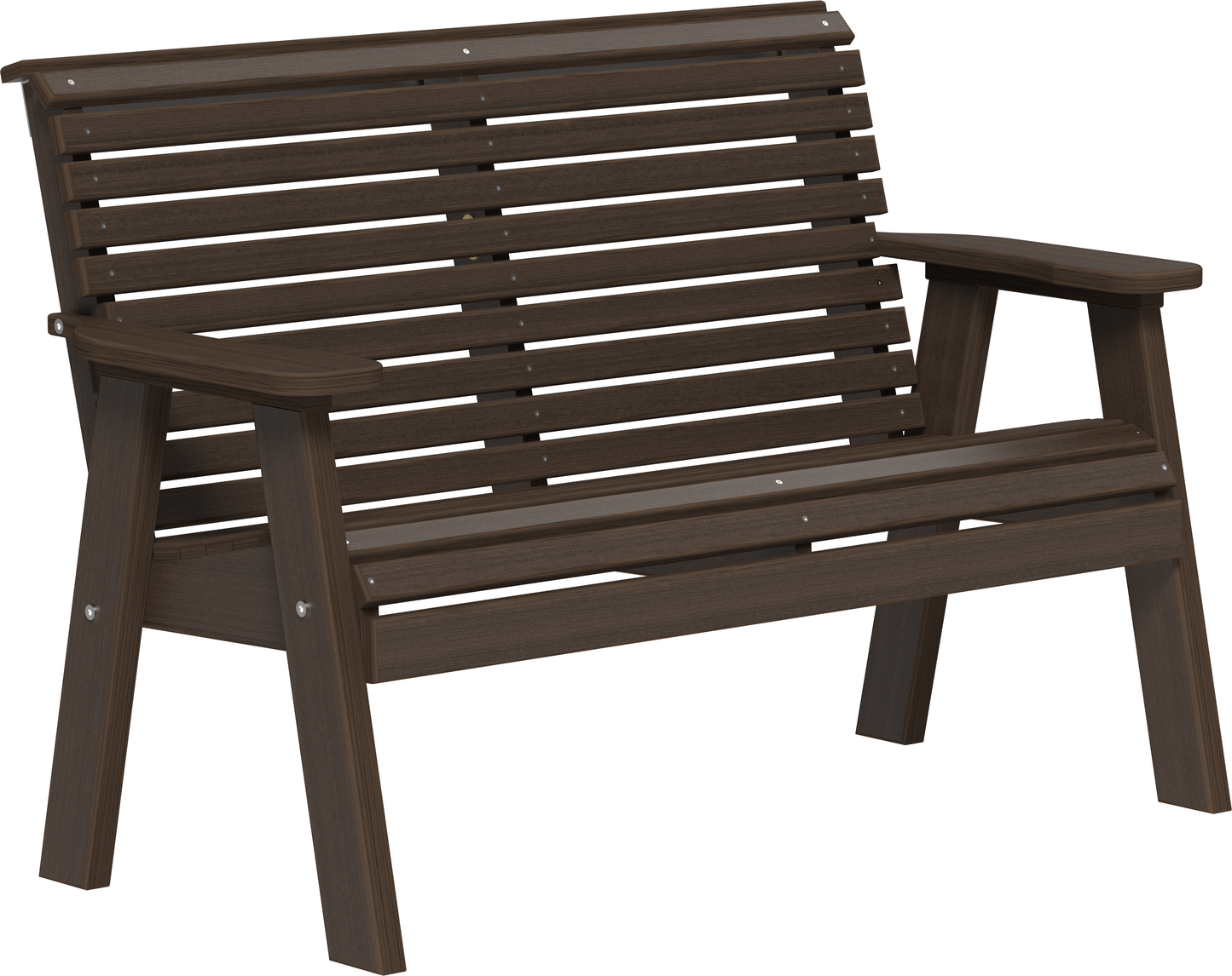 LuxCraft Rollback Recycled Plastic 4ft Plain Bench - LEAD TIME TO SHIP 7 BUSINESS DAYS OR LESS