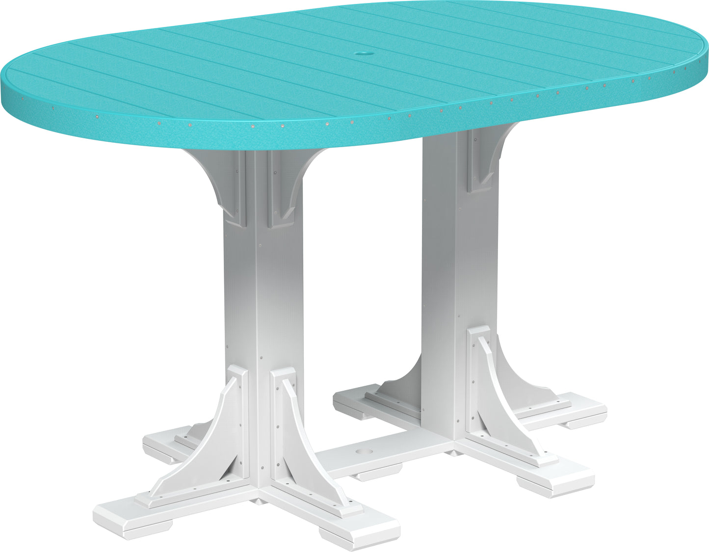 LuxCraft Recycled Plastic 4x6' Oval Table (BAR HEIGHT) - LEAD TIME TO SHIP 3 TO 4 WEEKS