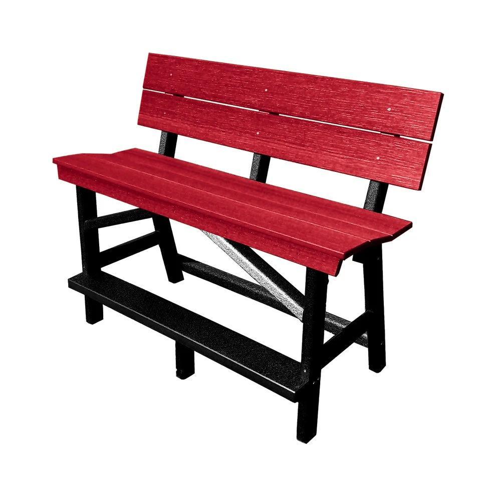 Perfect Choice Furniture Recycled Plastic Stanton Standard Bench With Back (BAR HEIGHT) - LEAD TIME TO SHIP 4 WEEKS OR LESS