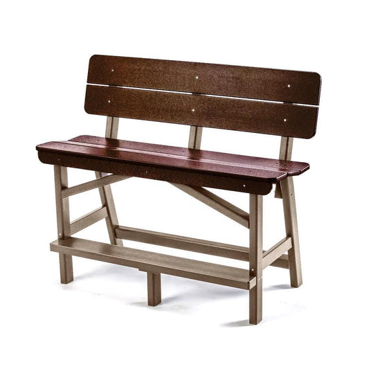 Perfect Choice Recycled Plastic Classic Standard Bar Bench With Back (BAR HEIGHT) - LEAD TIME TO SHIP 4 WEEKS OR LESS