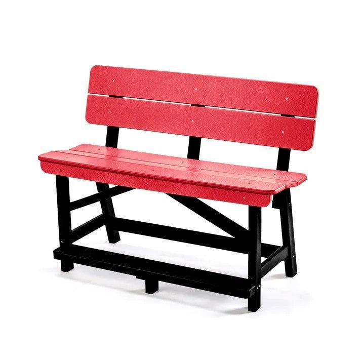 Perfect Choice Recycled Plastic Classic Standard Counter Height Bench With Back (COUNTER HEIGHT) - LEAD TIME TO SHIP 4 WEEKS OR LESS