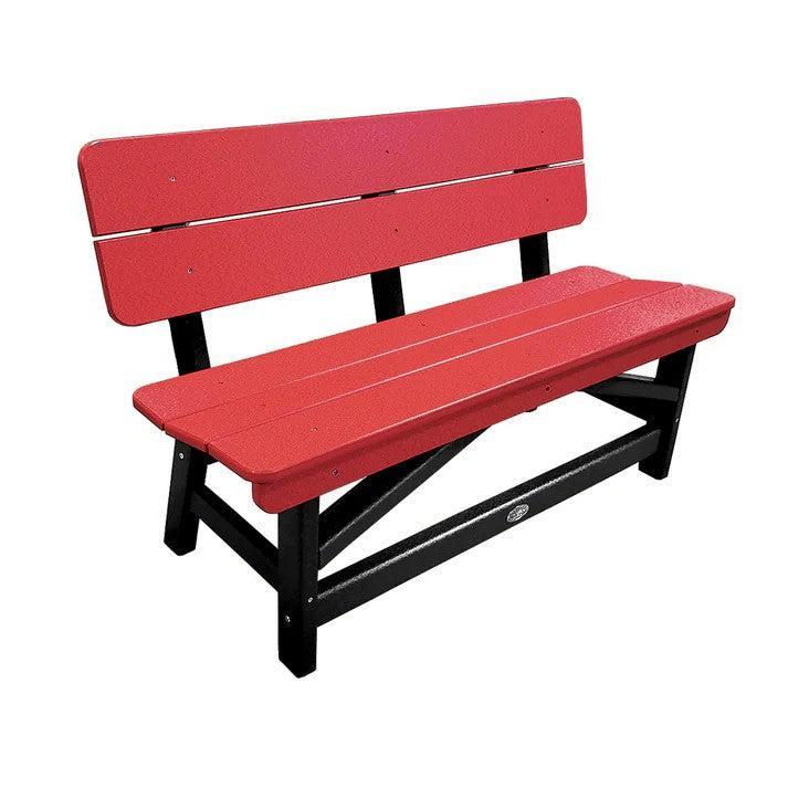 Perfect Choice Recycled Plastic Classic Standard Dining Bench With Back - LEAD TIME TO SHIP 6 TO 7 WEEKS