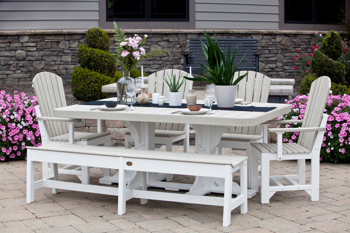 LuxCraft Recycled Plastic 72" Café Dining Bench (DINING HEIGHT) - LEAD TIME TO SHIP 3 TO 4 WEEKS