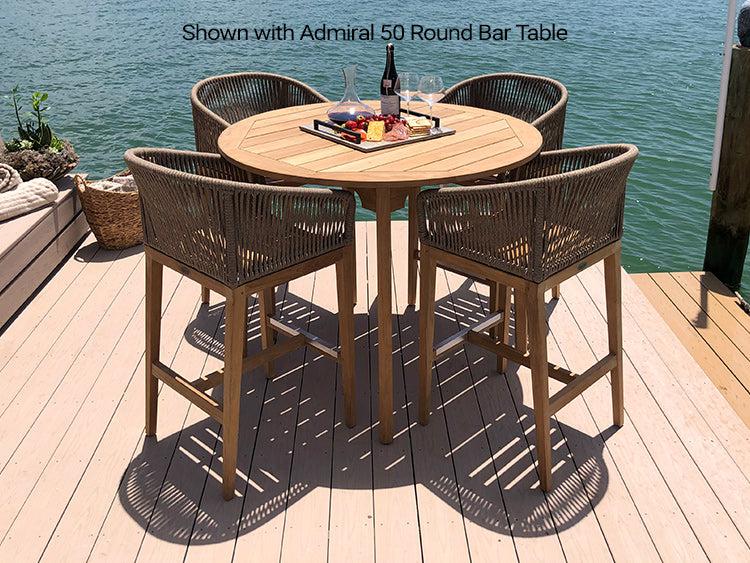 Royal Teak Collection Malibu Dessert Sand Outdoor Patio Bar Chair - SHIPS WITHIN 1 TO 2 BUSINESS DAYS