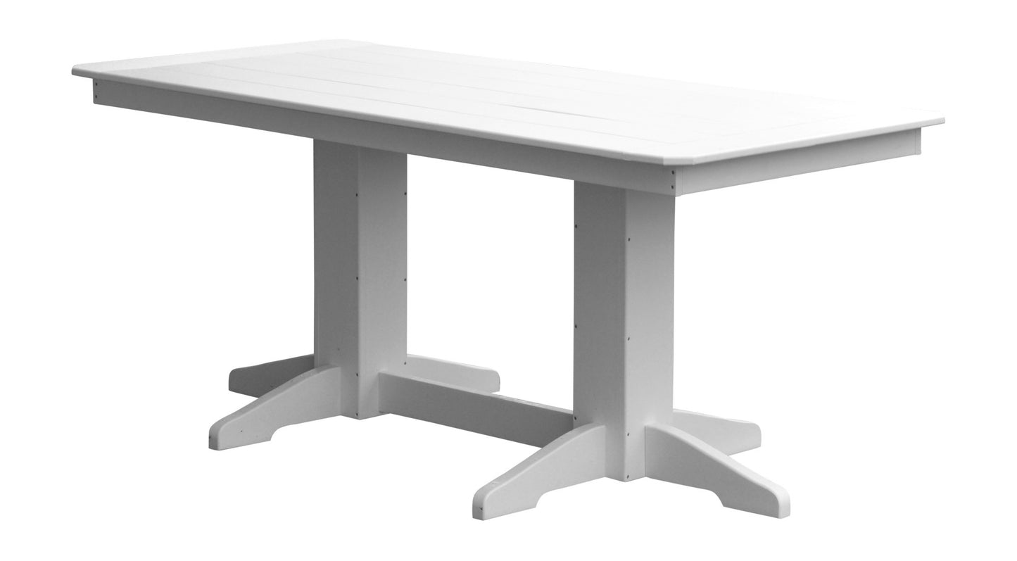Bryton Park Poly Furniture Recycled Plastic 6ft Dining Table with Traditional Dining Chairs 7 Piece Set - LEAD TIME TO SHIP 2 WEEKS OR LESS