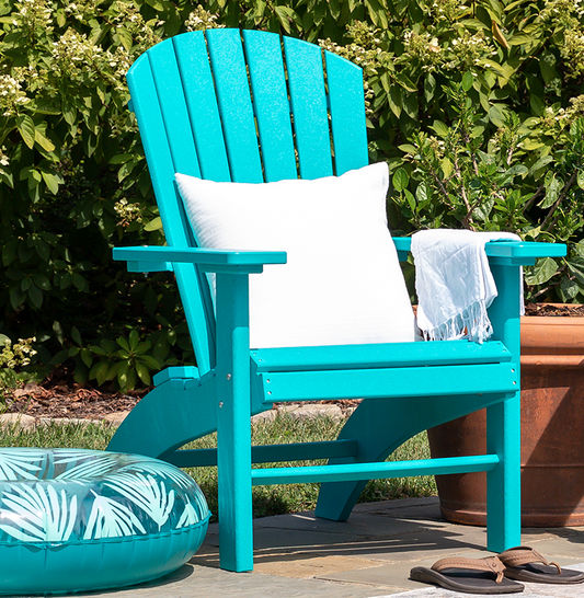 Leisure Lawns Amish MadePoly Fan-Back Deluxe Upright Adirondack Chair with Elevated Seat Height Model #380 - LEAD TIME TO SHIP 4 WEEKS