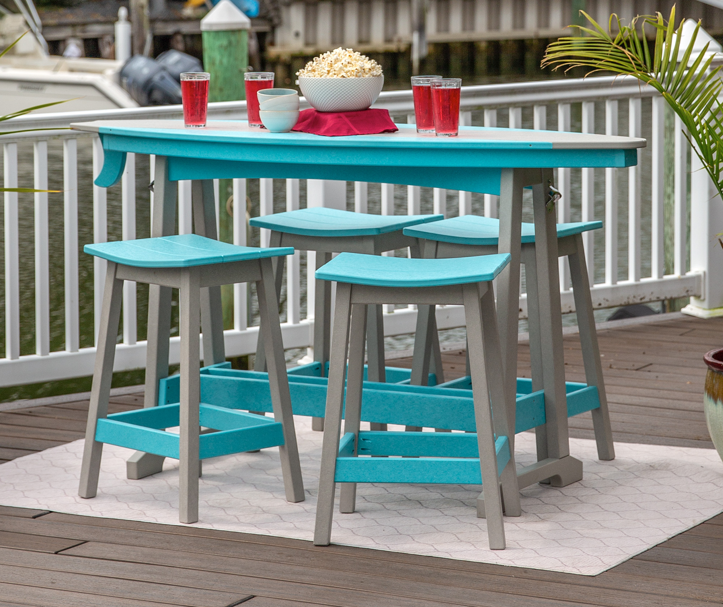 Leisure Lawns Amish Made Recycled Plastic Surf Table Model #727B (Bar Height) - LEAD TIME TO SHIP 6 WEEKS OR LESS