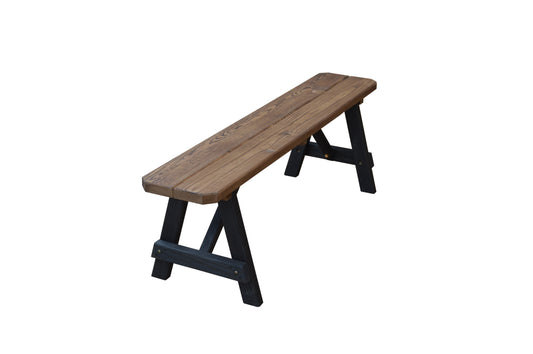 A&L Furniture Co. Pressure Treated Pine 5" Traditional Bench Only Mushroom on Black - LEAD TIME TO SHIP 10 BUSINESS DAYS