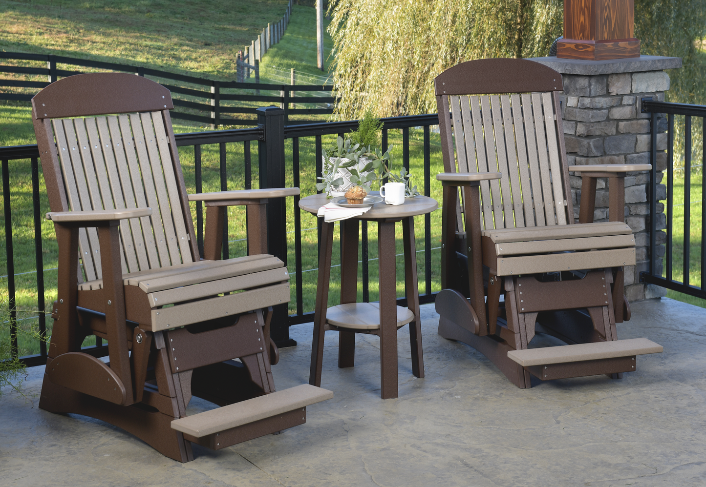 LuxCraft Recycled Plastic Counter Height 2' Classic Highback Balcony Glider  - LEAD TIME TO SHIP 7 BUSINESS DAYS OR LESS