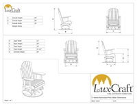 Polywood Adirondack Swivel recliner Chair Dimensions