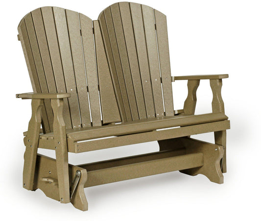 Leisure Lawns Amish Made Recycled Plastic 4' Fan-Back Glider Model #340 - LEAD TIME TO SHIP 4 WEEKS