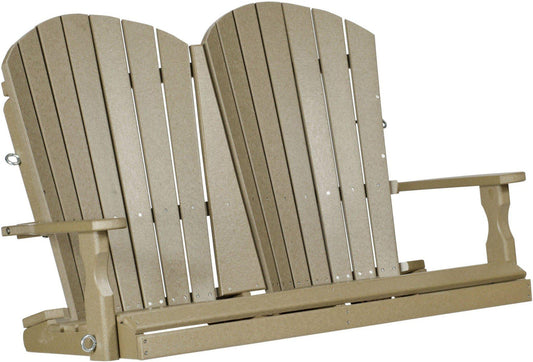 Leisure Lawns Amish Made Recycled Plastic 4' Fan-Back Porch Swing Model # 341 - LEAD TIME TO SHIP 6 WEEKS OR LESS
