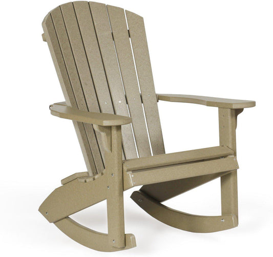 Leisure Lawns Amish Made Recycled Plastic Fan-Back Rocking Chair Model #365 - LEAD TIME TO SHIP 4 WEEKS