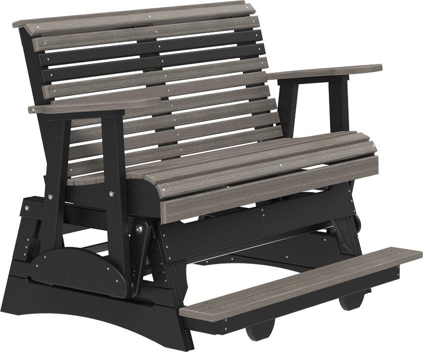 LuxCraft Recycled Plastic Counter Height 4' Plain Balcony Glider  - LEAD TIME TO SHIP 7 BUSINESS DAYS OR LESS