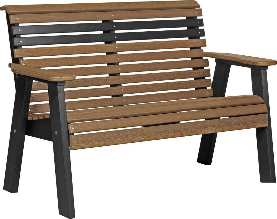 LuxCraft Rollback Recycled Plastic 4ft Plain Bench - LEAD TIME TO SHIP 10 to 12 BUSINESS DAYS