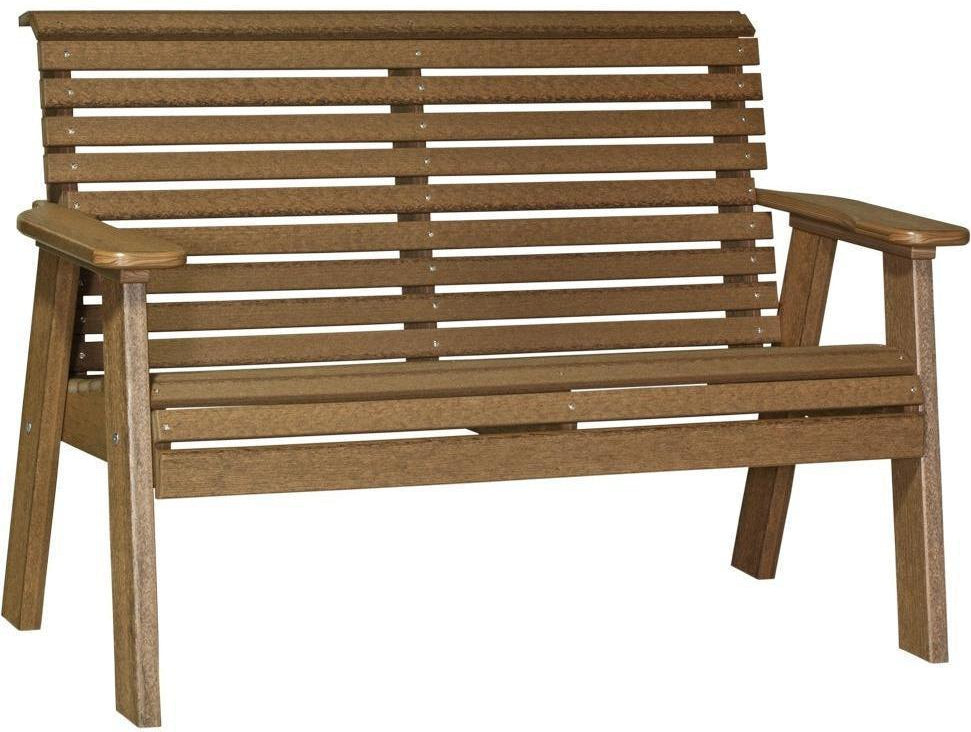 LuxCraft Rollback Recycled Plastic 4ft Plain Bench - LEAD TIME TO SHIP 7 BUSINESS DAYS OR LESS