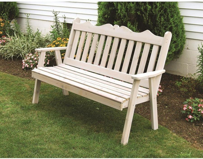 A&L Furniture Co. Western Red Cedar 6' Royal English Garden Bench  - Ships FREE in 5-7 Business days - Rocking Furniture