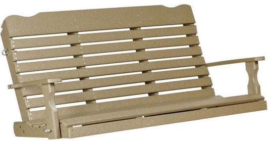 Leisure Lawns Amish Made Recycled Plastic 5' Curve-Back Porch Swing Model # 516 - LEAD TIME TO SHIP 4 WEEKS