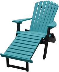 poly folding reclining adirondack chair pullout ottoman aruba on black
