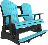 luxcraft counter height recycled plastic 5ft adirondack balcony glider aruba blue on black