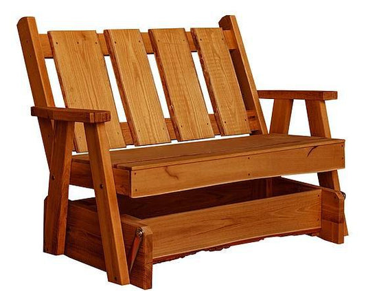 A&L Furniture Blue Mountain Collection 4' Timberland Locust Glider Bench - LEAD TIME TO SHIP 3 WEEKS