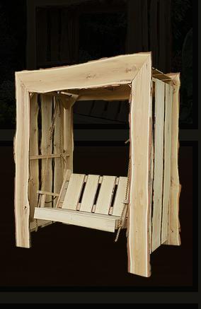 A&L Furniture Blue Mountain Collection 6' Appalachian Arbor with 5' Timberland Swing w/Rope - LEAD TIME TO SHIP 3 WEEKS